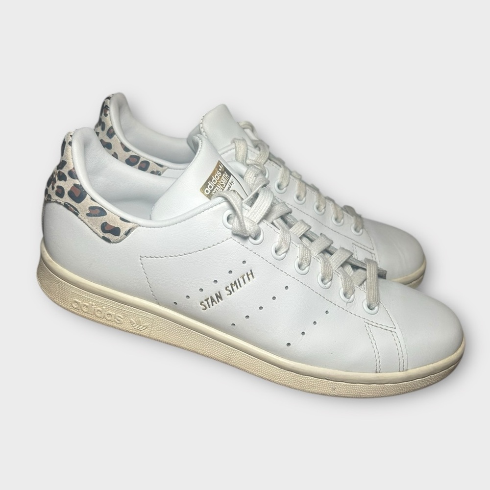 Adidas Stan Smith White Leopard Print Women's Shoes Casual Sneakers IE4634